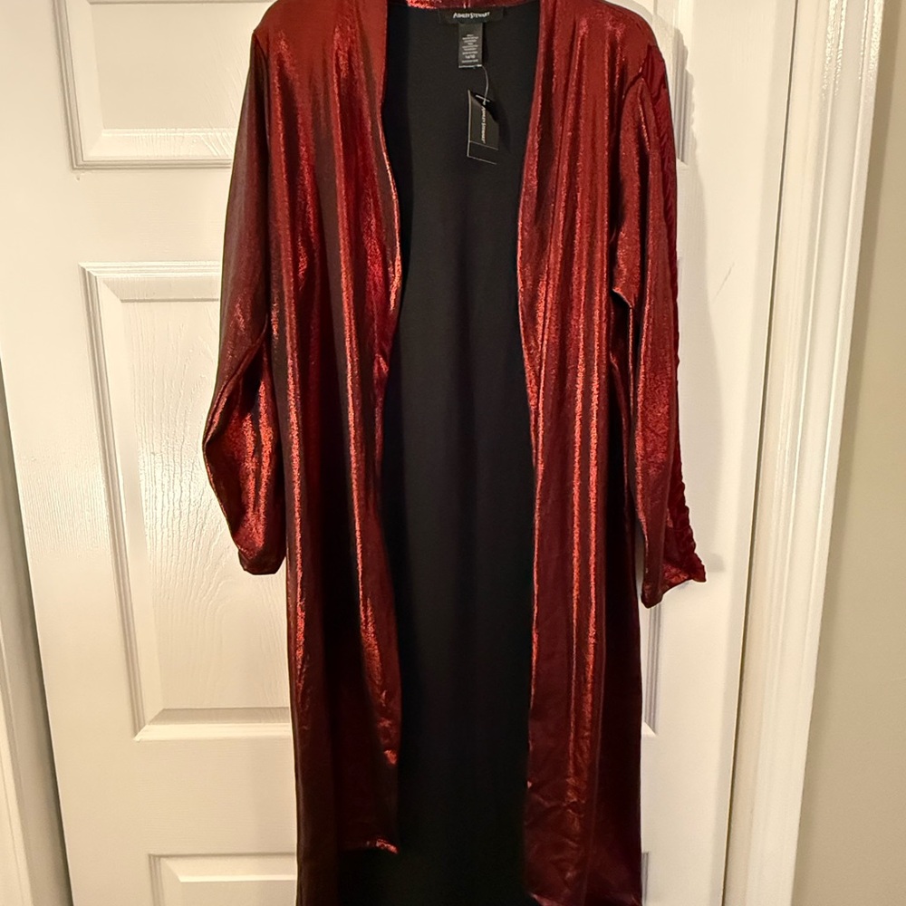 Ashley Stewart Red Long Cardigan